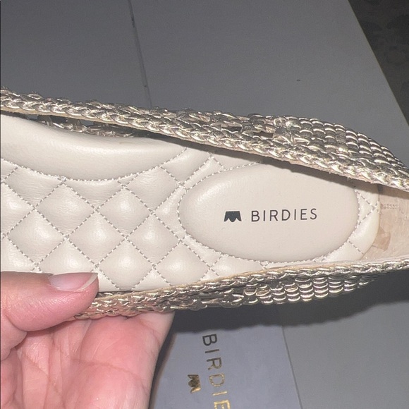 BIRDIES The Goldfinch Gold faux Leather Woven Flats Size US 9 - Picture 9 of 10